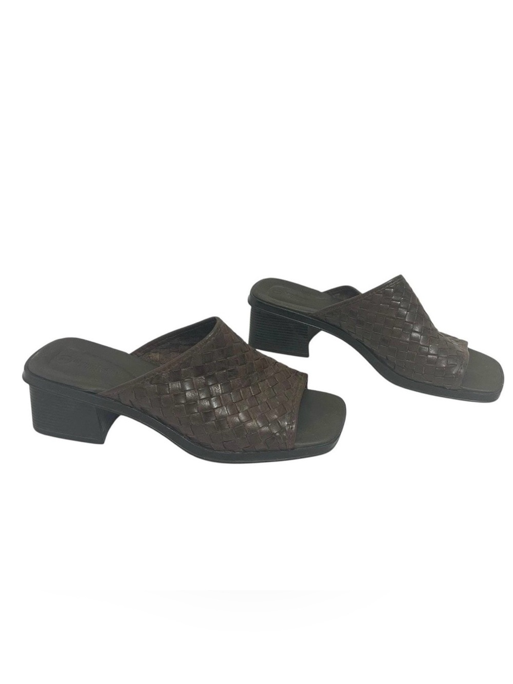 Montego Bay Club Woven Open-Toe Slide Sandals - Dark Brown